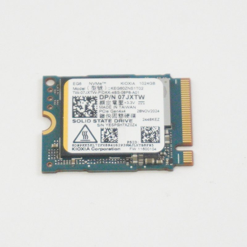 07JXTW Dell 1TB PCIe PCIe NVMe Gen4x4 M.2 2230 SSD Drive
