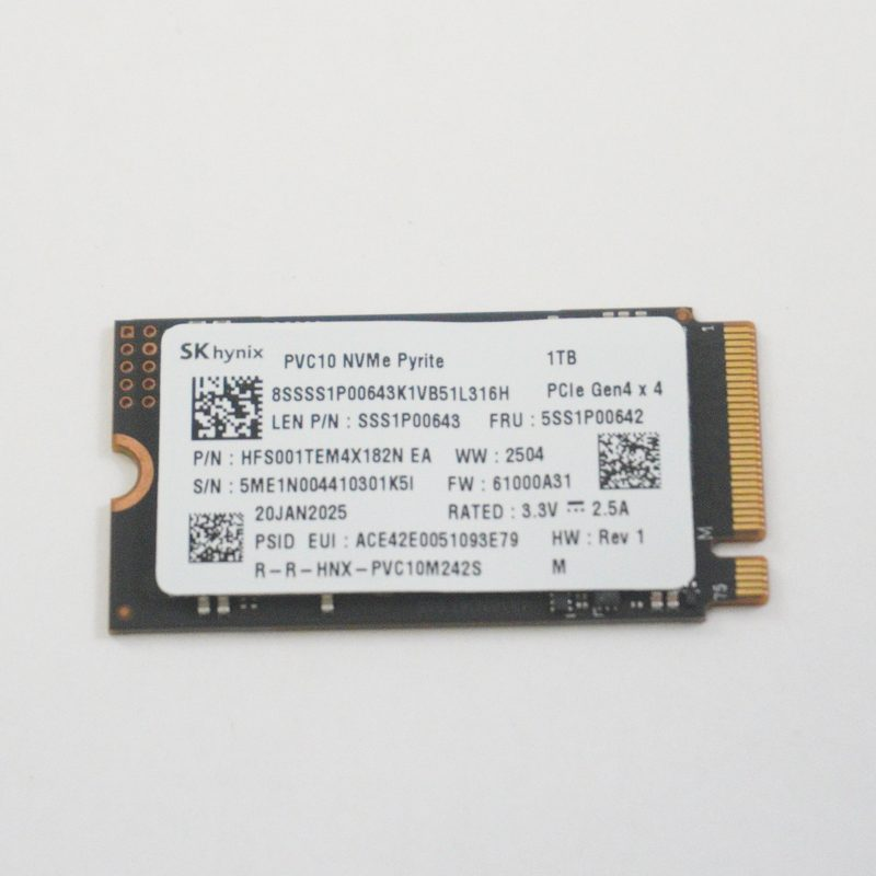 5SS1P00642 Lenovo 1TB NVMe PCIe Gen4x4 M.2 2242 SSD Drive