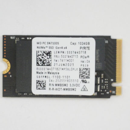 5SS1Q40713 Lenovo 1TB PCIe NVMe Gen4x4 M.2 2242 SSD Drive