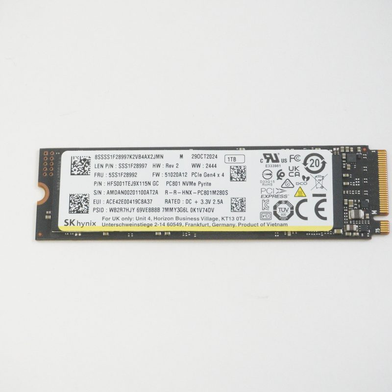 HFS001TEJ9X115N Hynix 1TB PCIe NVMe Gen4x4 M.2 2280 SSD Drive Legion 7 16IRX9
