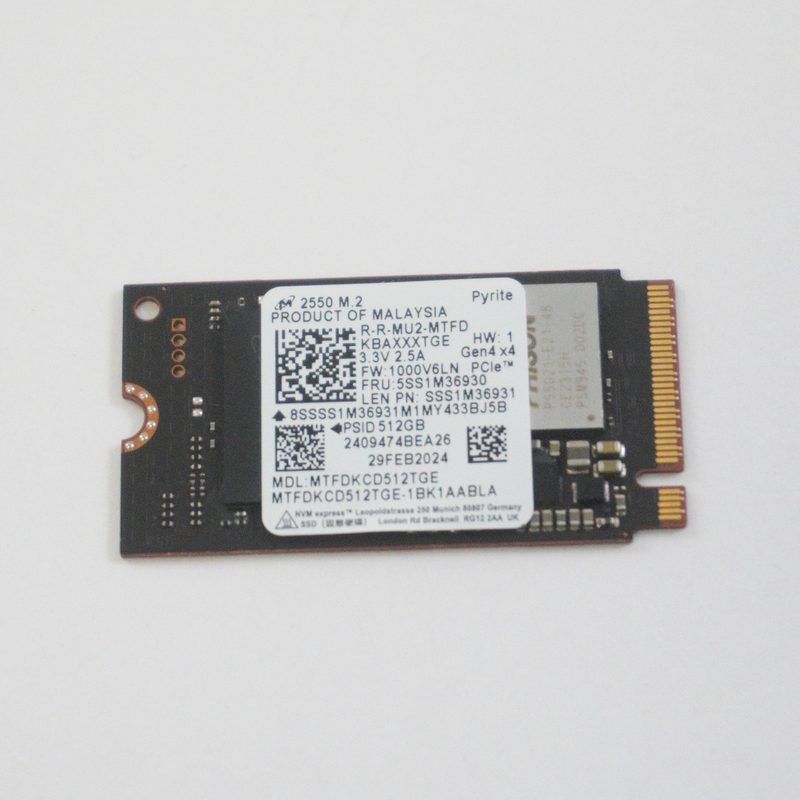 MTFDKCD512TGE Lenovo 512GB PCIe NVMe Gen4x4 M.2 2242 SSD Drive