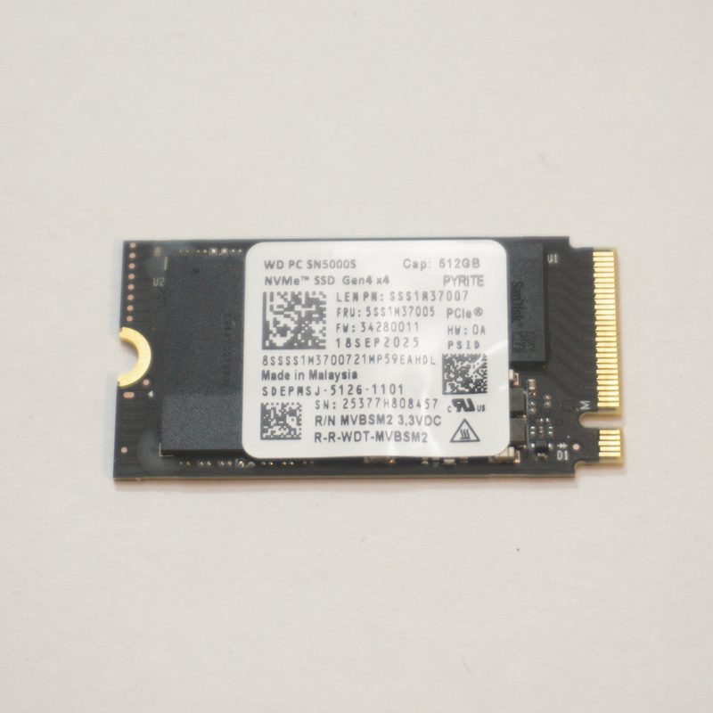 5SS1M37005 Western Digital 512GB PCIe Gen4 x4 NVMe 2.0 M.2 2242 SSD Drive