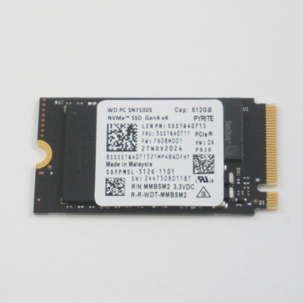 5SS1Q40711 Lenovo SN71005 512GB NVMe PCIe Gen4x4 M.2 2242 SSD Drive