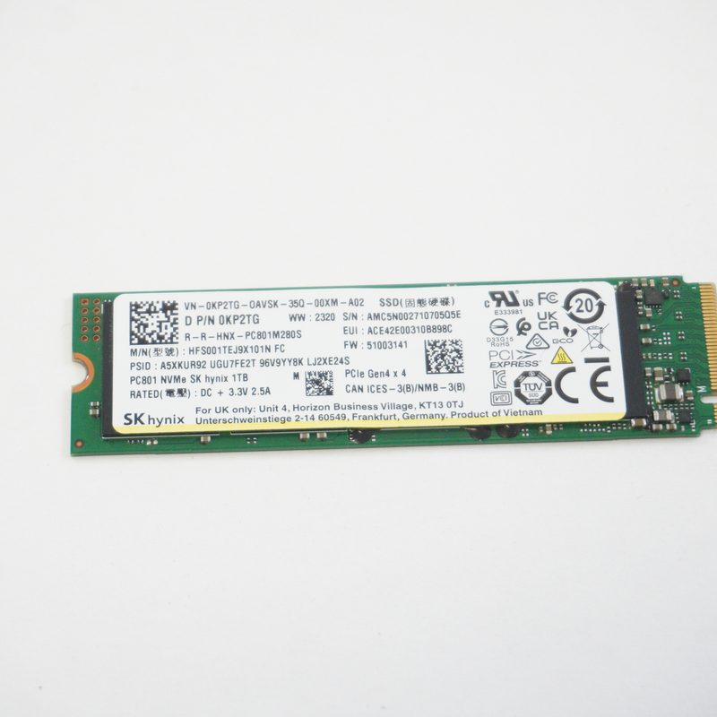 KP2TG Dell 1TB PCIe NVMe Gen4x4 SSD Drive XPS9520-7294WHT-PUS