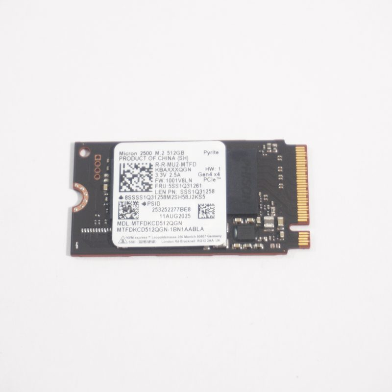 MTFDKCD512QGN Micron 512GB NVMe PCIe Gen4x4 M.2 2242 SSD Drive
