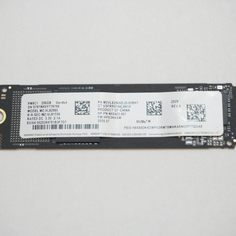 N52403-001 Samsung 256GB NVMe PCIe Gen4x4 M.2 2280 SSD Drive