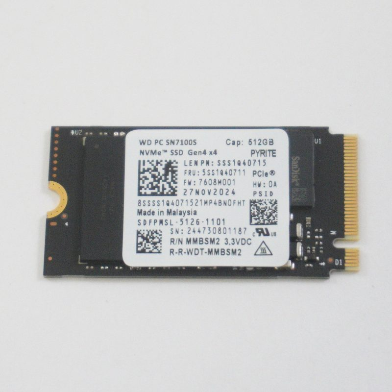 SDFPMSL-512G-1101 Western Digital 512GB NVMe PCIe Gen4x4 M.2 2242 SSD Drive