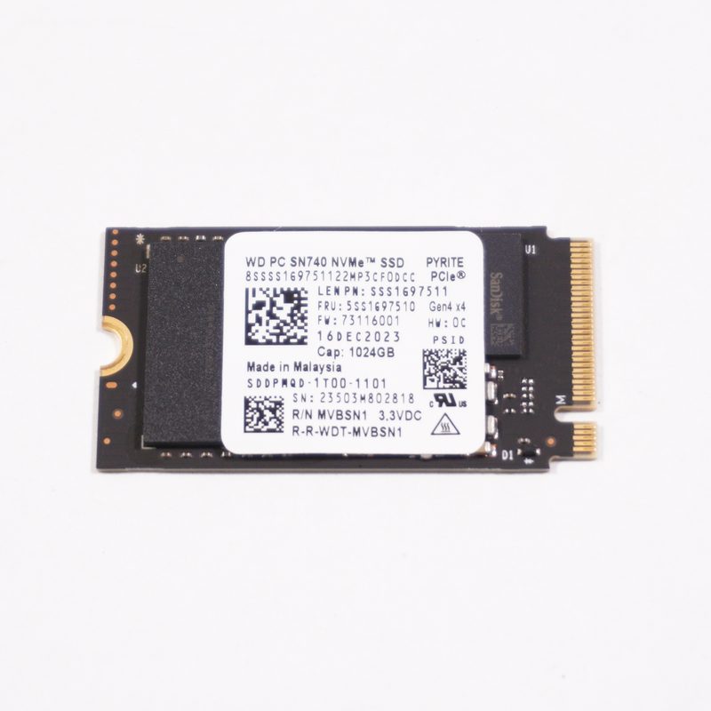5SS1G97510 Western Digital 1TB PCIe NVMe Gen4x4 M.2 2242 SSD Drive