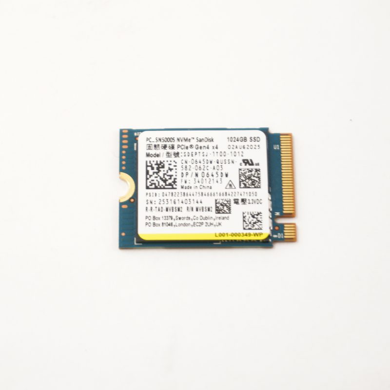 N0645DW Dell 1TB NVMe PCIe Gen4 X4 M.2 2230 SSD Drive