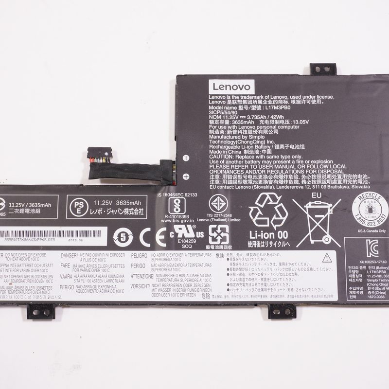 L17M3PB0 Lenovo 42WH 11.25 V 3635 mAh Battery 81QC0000US