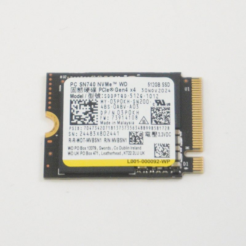 SDDPTQD-512G-1012 Dell 512GB M.2 2230 PCIe NVMe Gen4x4 SSD Drive