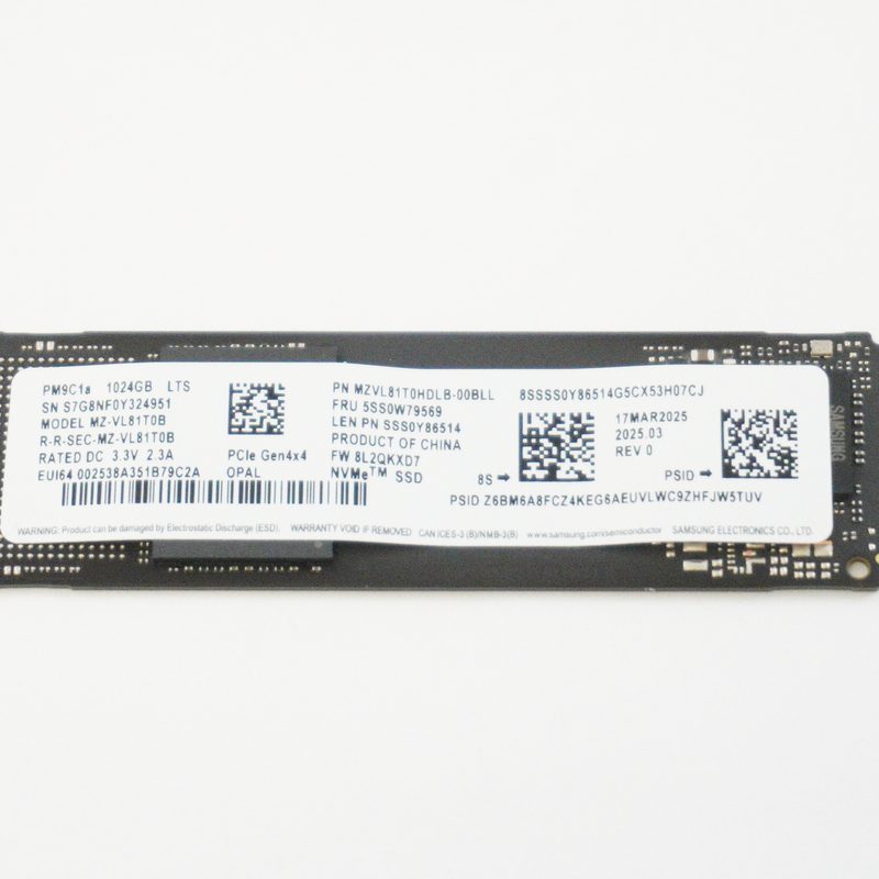 5SS0W79569 Lenovo SSD 1TB,M.2,2280,PCIE4X4,OPAL,SAMSUNG 90YA003GUS