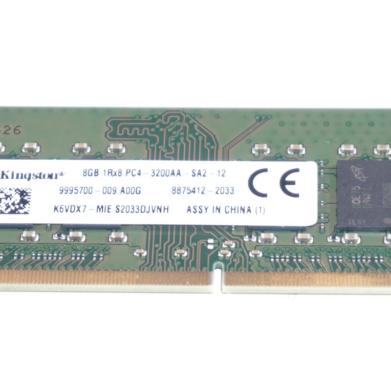 K6VDX7-MIE Kingston 8GB 1RX8 PC4-3200AA 3200Mhz SO-DIMM Memory