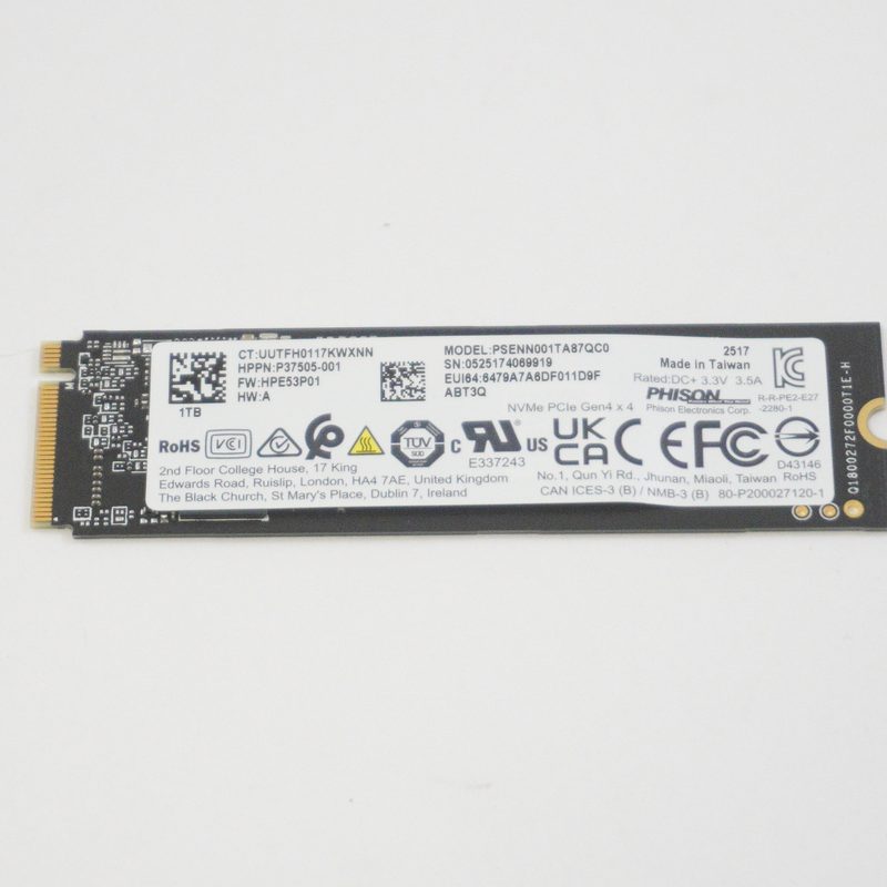 PSENN001TA87QC0 Phison 1TB PCIe NVMe Gen 4x4 M.2 2280 SSD Drive