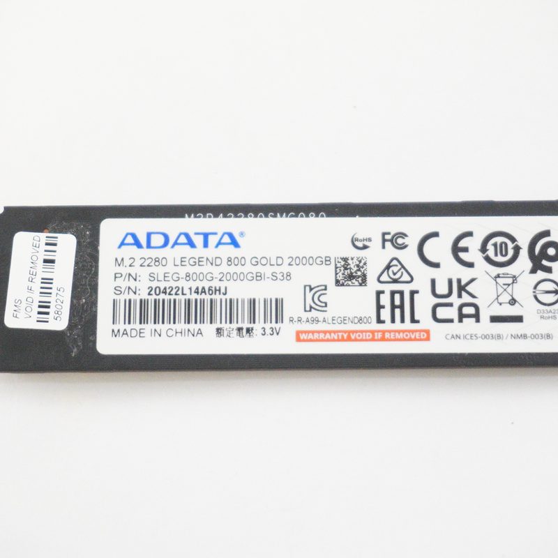 SLEG-800G-2000GB-S38 Adata 2TB PCIe NVMe Gen4x4 M.2 2280 SSD Drive GA403UV-G14.R94060