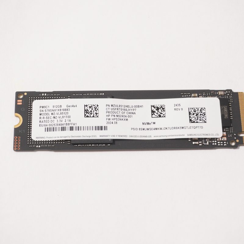 MZVL8512HELU-00BH1 Samsung 512GB PCIe NVMe Gen4x4 M.2 2280 SSD Drive